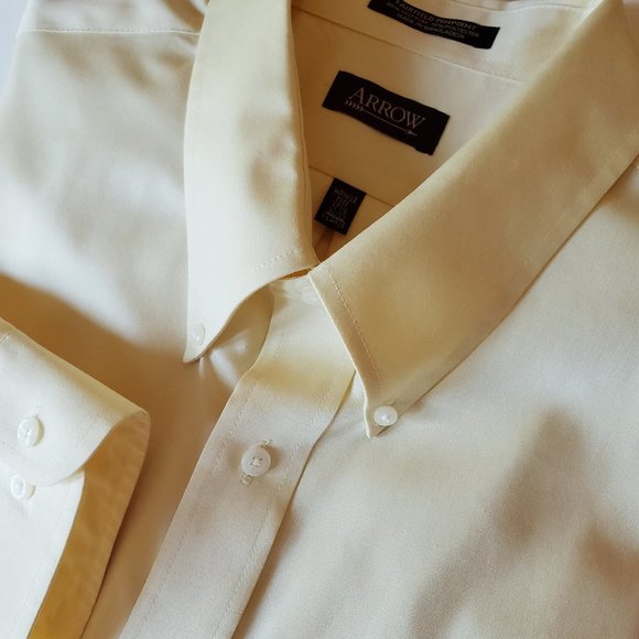Arrow Fairfield Pinpoint Men’s Collared Long Sleeve Shirt, XL, 17 1/2  32/33 - Picture 1 of 3